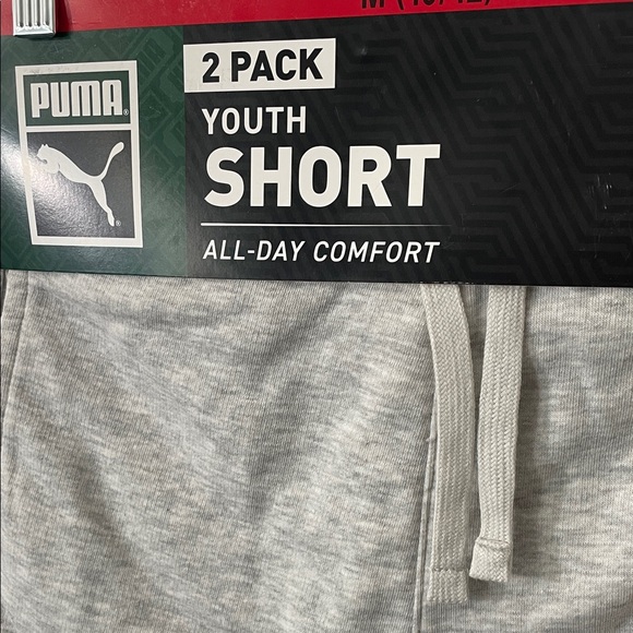 PUMA Short Youth 2 Pack All-Day Comfort Boys Black/Gray Size M-10/12 /Z5 - Picture 5 of 12
